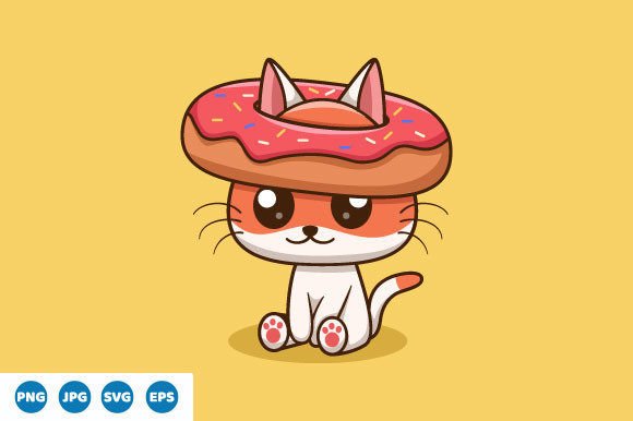 Cute Cat, Big Impact: Testing the Vector Cute Cat Wearing a Donut Hat in Real Embroidery Projects