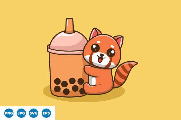 Cute Red Panda Boba Design Review