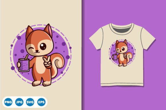 Cute Squirrel and Smoothie Shirt Design Review