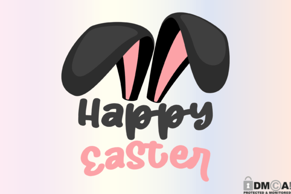 Happy Easter Bunny Ears Svg PNG
